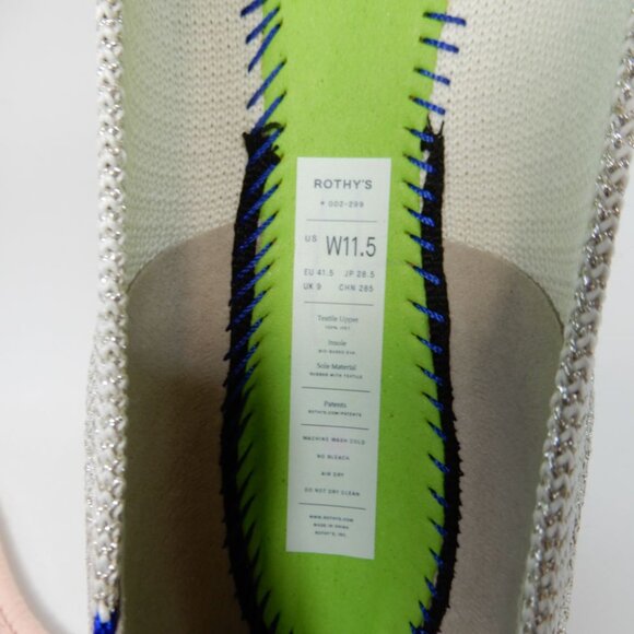 Rothy's The Pointed Toe Ballet Flat Slip On Sz 11.5 Diamond Metallic Shimmer NEW - Picture 12 of 15